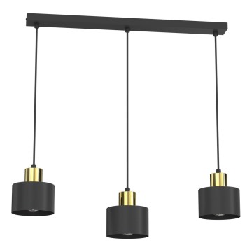 Piekaramā lampa ar kabeli PARKLA 3xE27/15W/230V melna