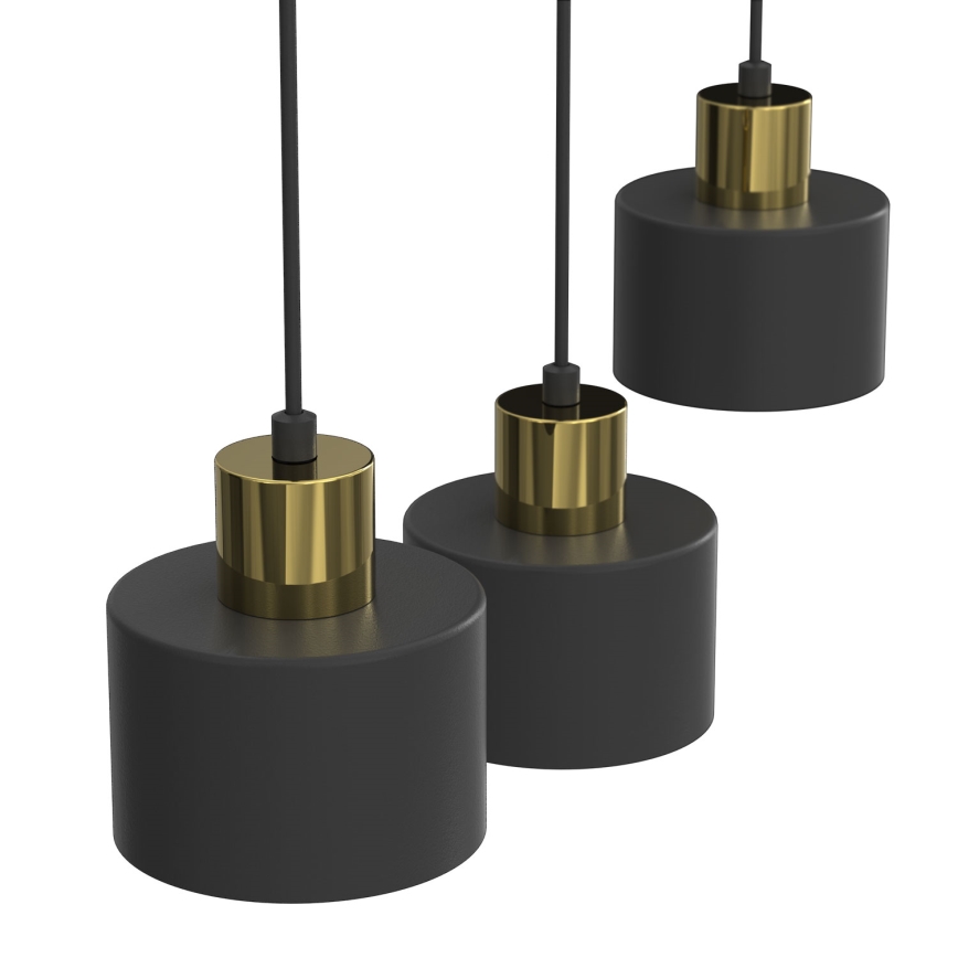 Piekaramā lampa ar kabeli PARKLA 3xE27/15W/230V melna