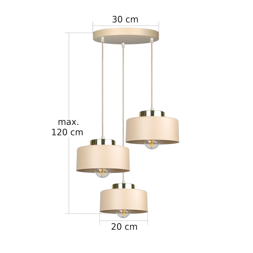 Piekaramā lampa ar trosīti IGNIA 3xE27/60W/230V taupe