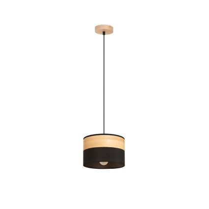 Piekaramā lampa ar vadu ALBA 1xE27/15W/230V Ø 20 cm melna/brūna