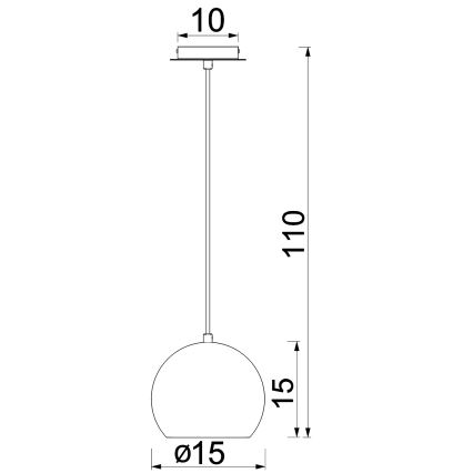 Piekaramā lampa ar vadu SOOL 1xE27/15W/230V, diametrs 15 cm, balta