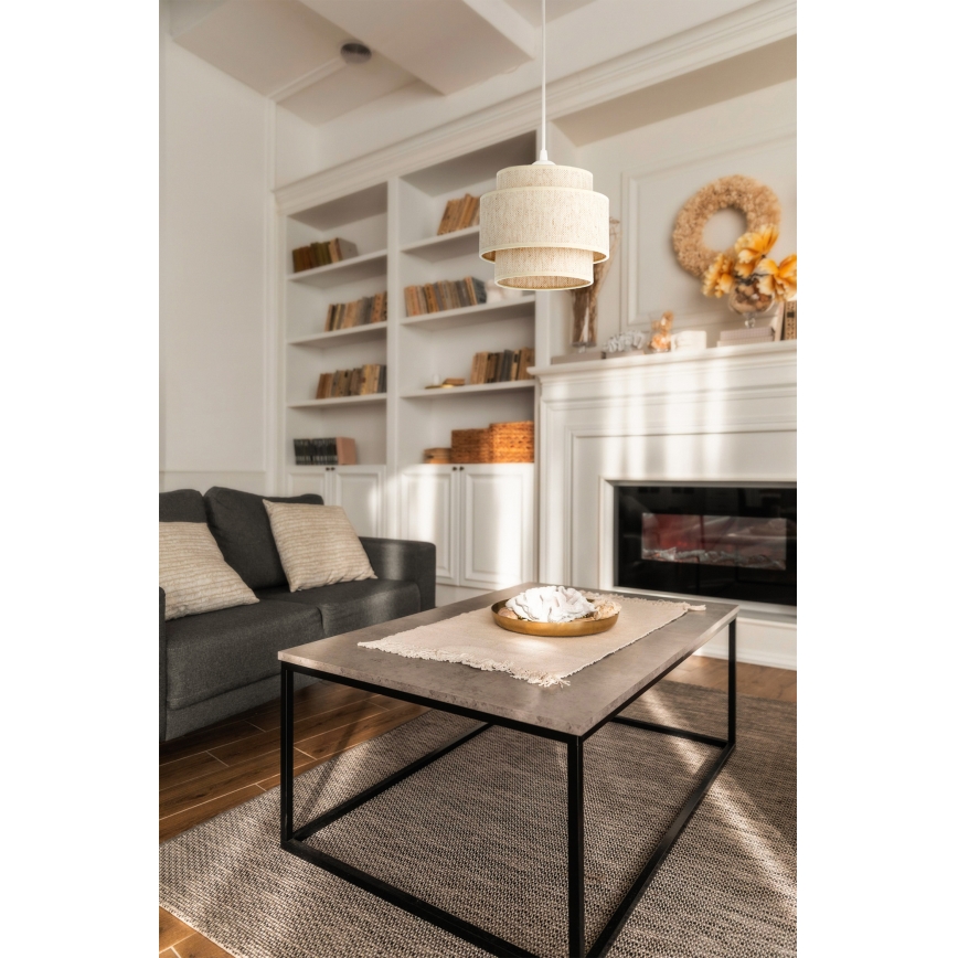 Piekaramā lampa BOHO ar vadu 1xE27/60W/230V Ø 20 cm, balta