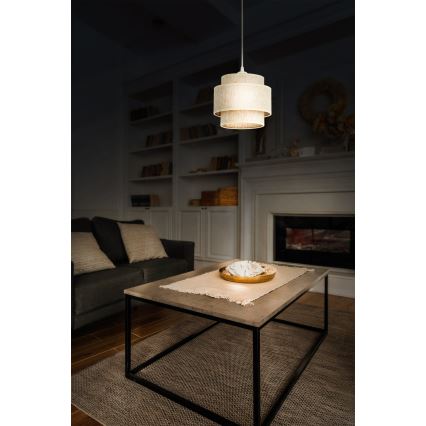 Piekaramā lampa BOHO ar vadu 1xE27/60W/230V Ø 20 cm, balta