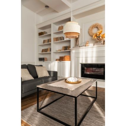 Piekaramā lampa BOHO ar vadu 1xE27/60W/230V Ø20 cm balta/džuta