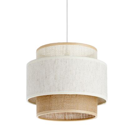Piekaramā lampa BOHO ar vadu 1xE27/60W/230V Ø20 cm balta/džuta