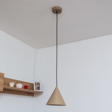 Piekaramā lampa ETNA II uz kabeļa, 1xE27/15W/230V, Ø 18,5 cm, bēša