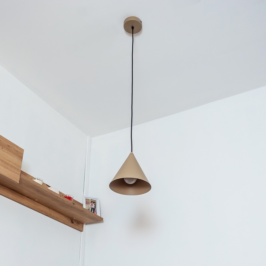 Piekaramā lampa ETNA II uz kabeļa, 1xE27/15W/230V, Ø 18,5 cm, bēša