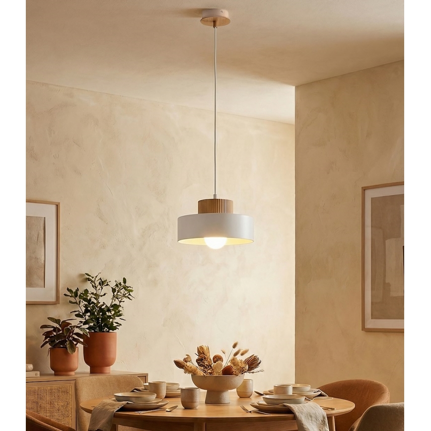 Piekaramā lampa KIVI uz troses 1xE27/15W/230V balta