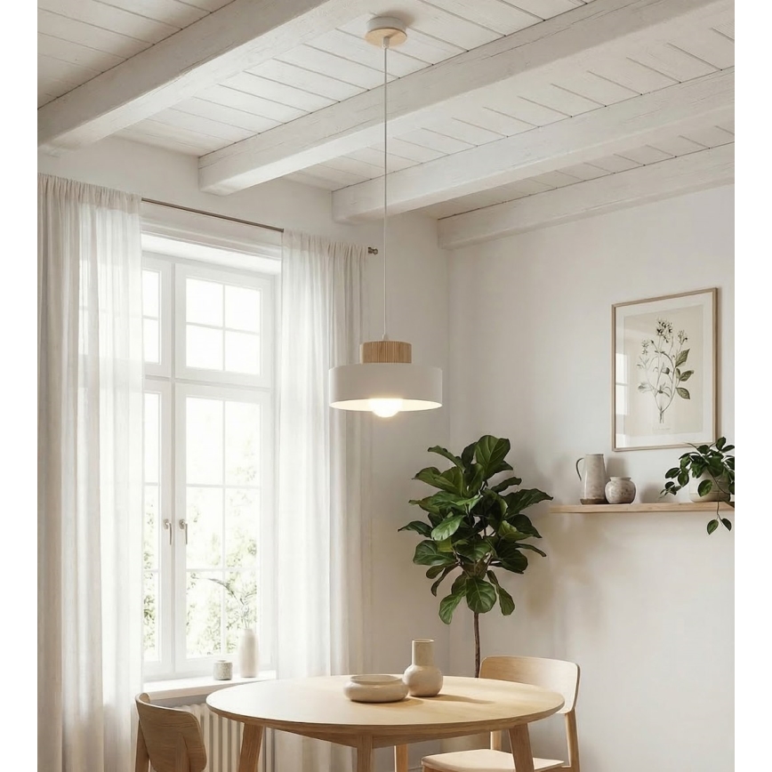 Piekaramā lampa KIVI uz troses 1xE27/15W/230V balta