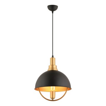 Piekaramā lampa MONZA 1xE27/40W/230V Ø 30 cm melna/zelta