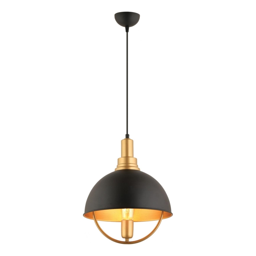 Piekaramā lampa MONZA 1xE27/40W/230V Ø 30 cm melna/zelta
