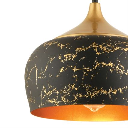 Piekaramā lampa MONZA ar kabeli 1xE27/40W/230V Ø 30 cm melna/bronzas