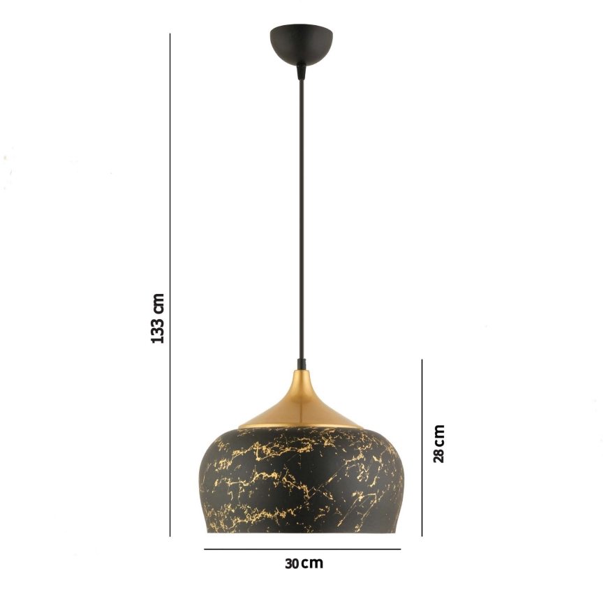 Piekaramā lampa MONZA ar kabeli 1xE27/40W/230V Ø 30 cm melna/bronzas