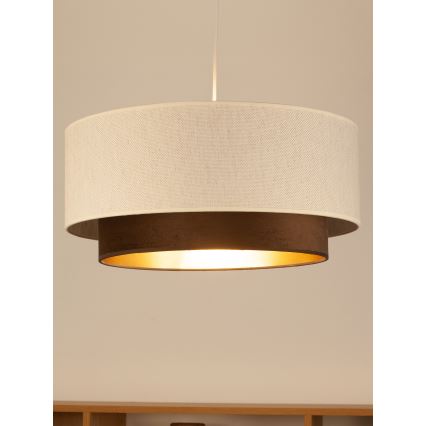 Piekaramā lampa NATIA 1xE27/60W/230V Ø 45 cm balta/brūna