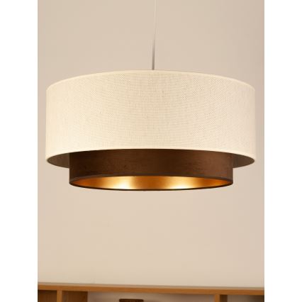 Piekaramā lampa NATIA 1xE27/60W/230V Ø 45 cm balta/brūna