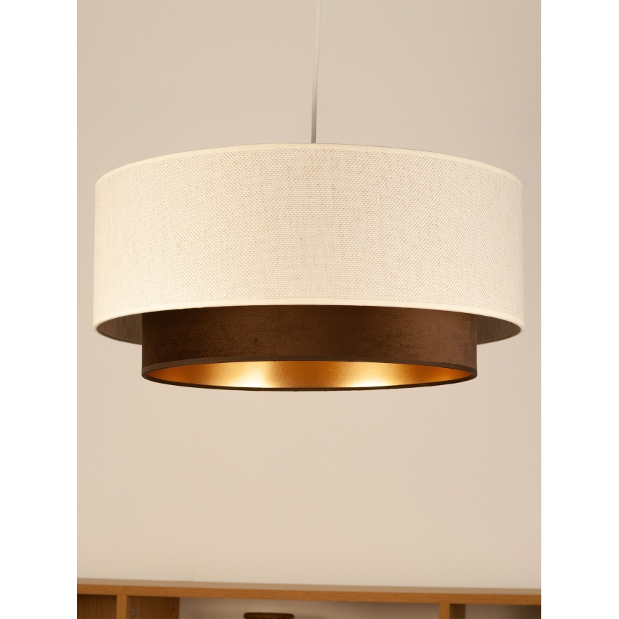 Piekaramā lampa NATIA 1xE27/60W/230V Ø 45 cm balta/brūna