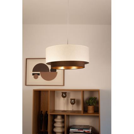 Piekaramā lampa NATIA 1xE27/60W/230V Ø 45 cm balta/brūna