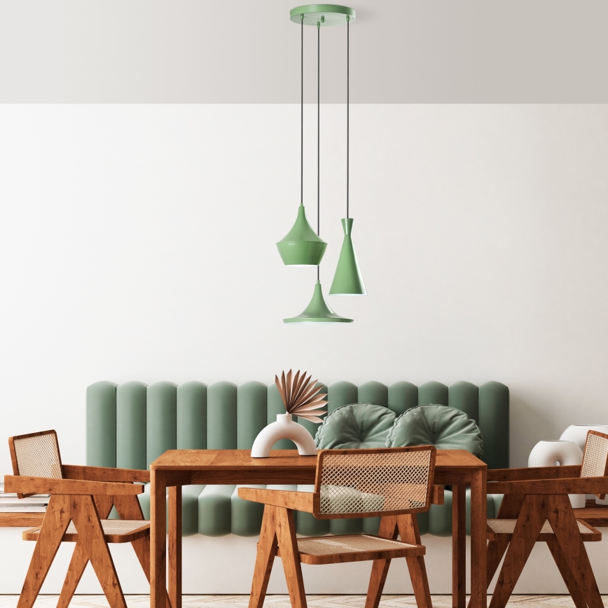 Piekaramā lampa TOM 3xE27/40W/230V zaļa