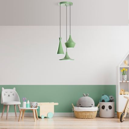 Piekaramā lampa TOM 3xE27/40W/230V zaļa