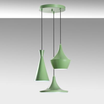 Piekaramā lampa TOM 3xE27/40W/230V zaļa