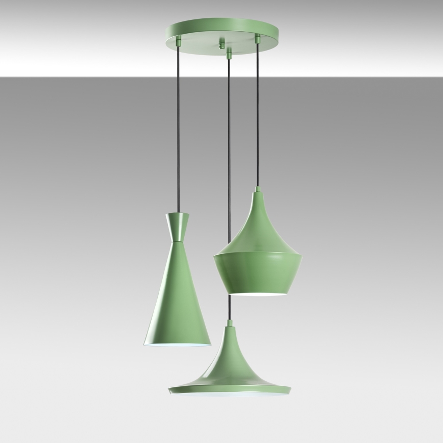 Piekaramā lampa TOM 3xE27/40W/230V zaļa