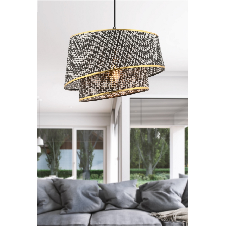 Piekaramā lampa uz kabeļa BARETTE 1xE27/60W/230V pelēka/zelta