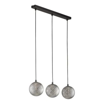 Piekaramā lampa uz kabeļa ELENA 3xG9/6W/230V melna/dūmota pelēka