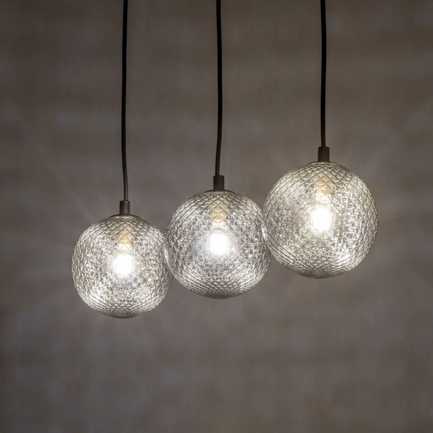 Piekaramā lampa uz kabeļa ELENA 3xG9/6W/230V melna/dūmota pelēka