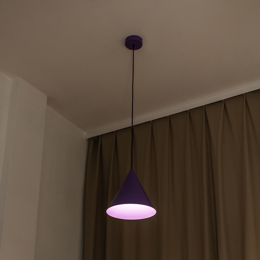 Piekaramā lampa uz kabeļa ETNA II 1xE27/15W/230V Ø 25 cm violeta