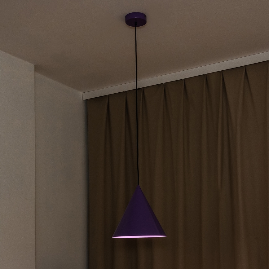Piekaramā lampa uz kabeļa ETNA II 1xE27/15W/230V Ø 25 cm violeta