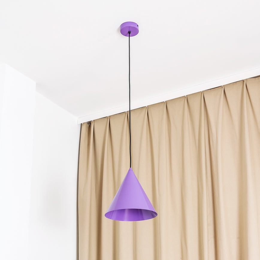 Piekaramā lampa uz kabeļa ETNA II 1xE27/15W/230V Ø 25 cm violeta
