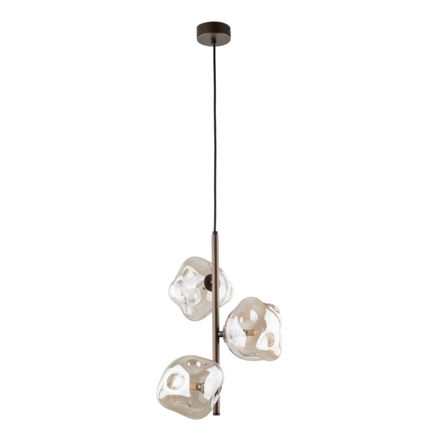 Piekaramā lampa uz kabeļa LAVA 3xG9/8W/230V bronza/dūmakaini bēša