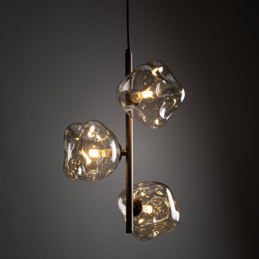 Piekaramā lampa uz kabeļa LAVA 3xG9/8W/230V bronza/dūmakaini bēša