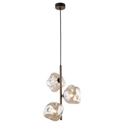 Piekaramā lampa uz kabeļa LAVA 3xG9/8W/230V bronza/dūmakaini bēša
