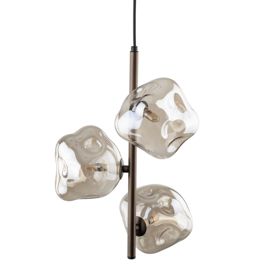 Piekaramā lampa uz kabeļa LAVA 3xG9/8W/230V bronza/dūmakaini bēša