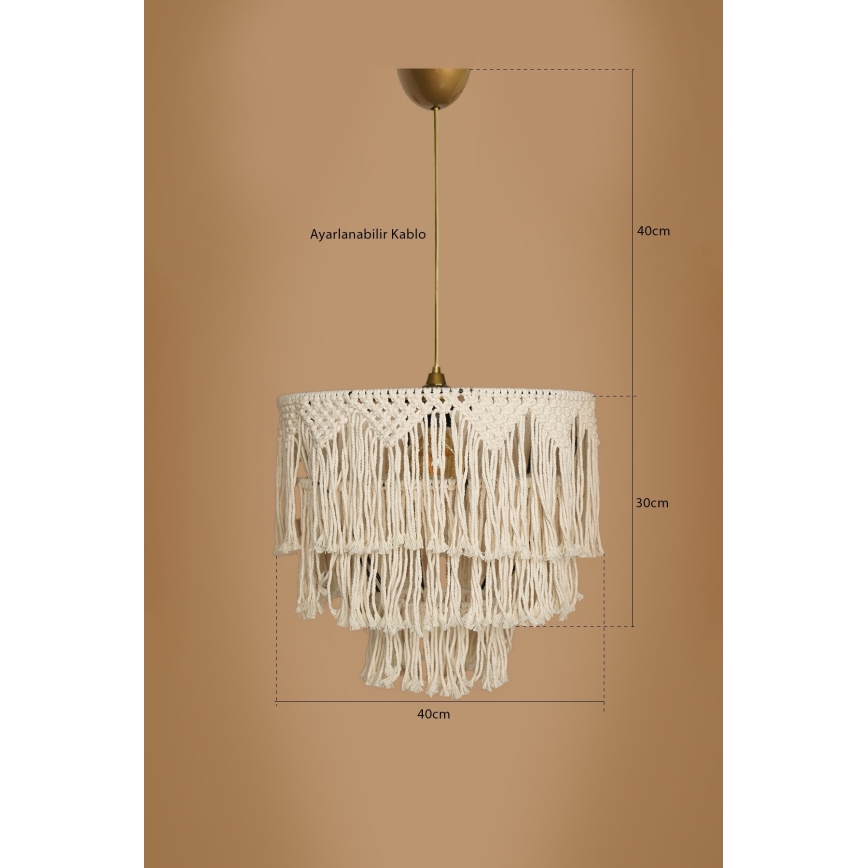Piekaramā lampa uz stieples RIMINI 1xE27/40W/230V krēmkrāsaina