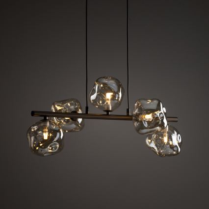 Piekaramā lampa uz troses LAVA 5xG9/8W/230V bronzas/dūmakaini bēša
