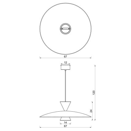 Piekaramā lampa uz troses MISTIC 1xGX53/15W/230V, burgundijas krāsas