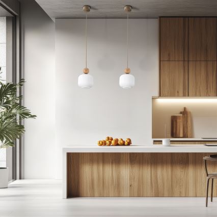 Piekaramā lampa uz vada BALLO 1xE14/10W/230V, bēša