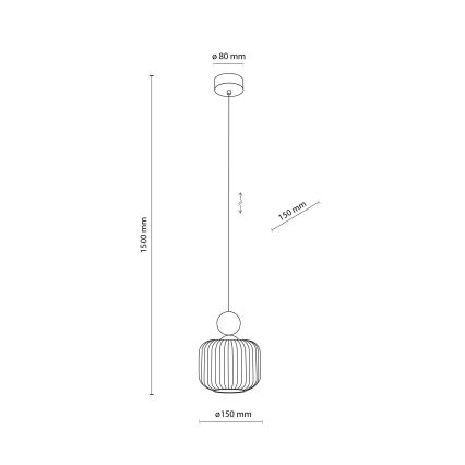 Piekaramā lampa uz vada BALLO 1xE14/10W/230V, bēša