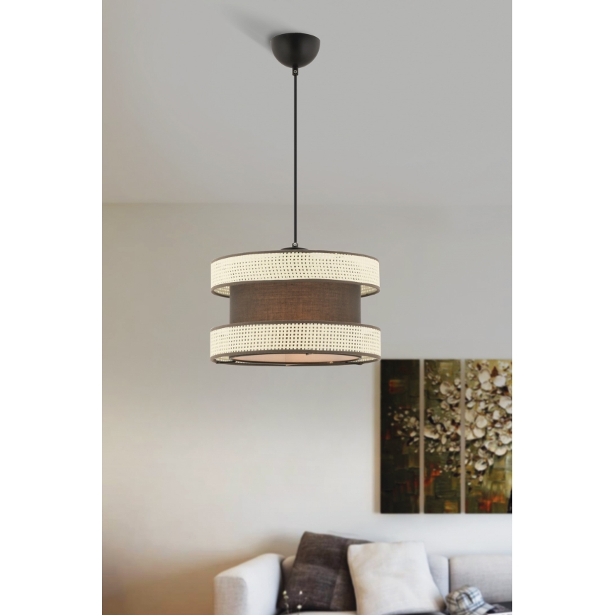 Piekaramā lampa uz vada HALO 1xE27/60W/230V brūna/krēmkrāsaina