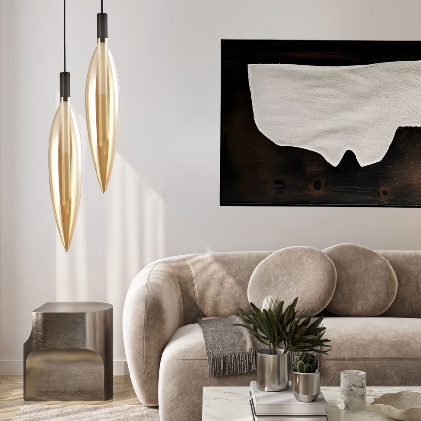 Piekaramā lampa uz vada NORDIC 1xG9/5W/230V melna/dūmakaini bēša
