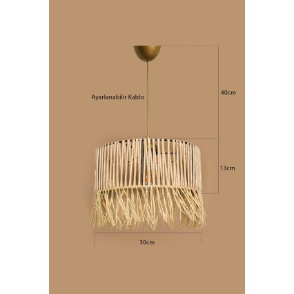 Piekaramā lampa uz vada RIMINI 1xE27/40W/230V bēša