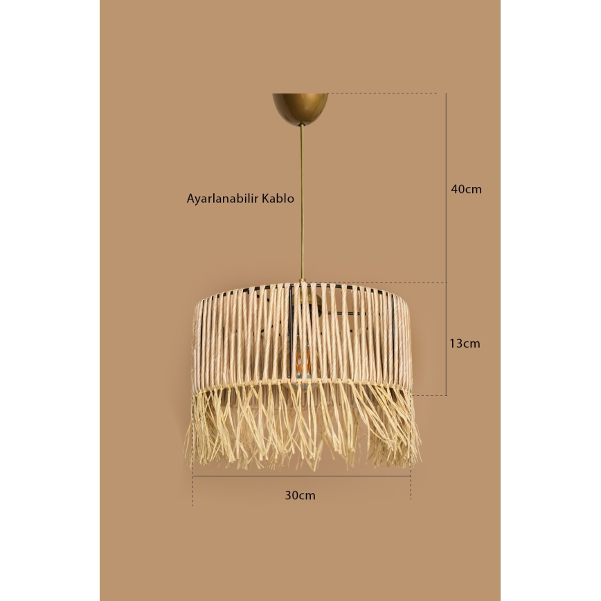 Piekaramā lampa uz vada RIMINI 1xE27/40W/230V bēša