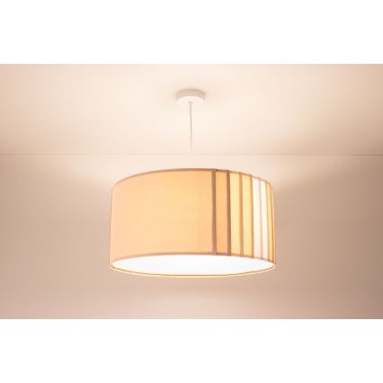 Piekaramā lampa uz vada STRIPES 1xE27/60W/230V Ø 40 cm bēša