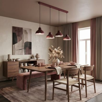Piekaramā lampa uz vada SVEN 4xE27/15W/230V, burgundijas krāsa