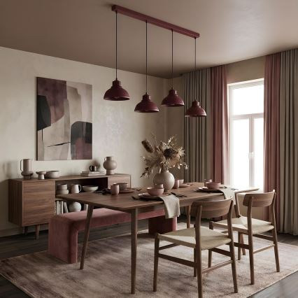 Piekaramā lampa uz vada SVEN 4xE27/15W/230V, burgundijas krāsa