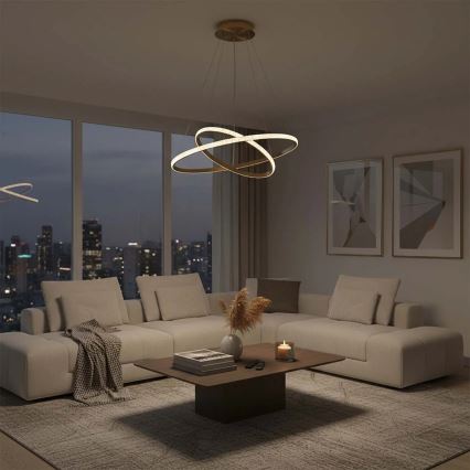 Piekaramā LED lustra uz troses DIANA LED/44W/230V 4000K Ø 59 cm zelta