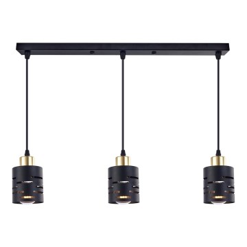 Piekaramā lustra ar vadu ELEN 3xE27/35W/230V melna/zelta