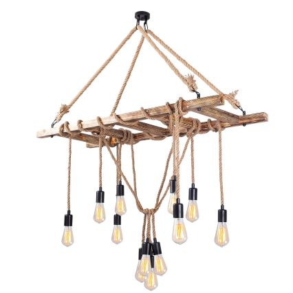 Piekaramā lustra ar vadu EREBOS 12xE27/40W/230V brūna
